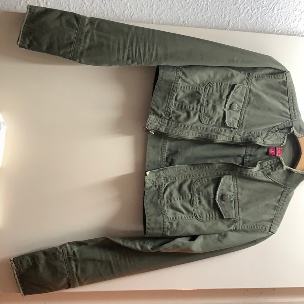 Army Green Bomber Cropped Jacket